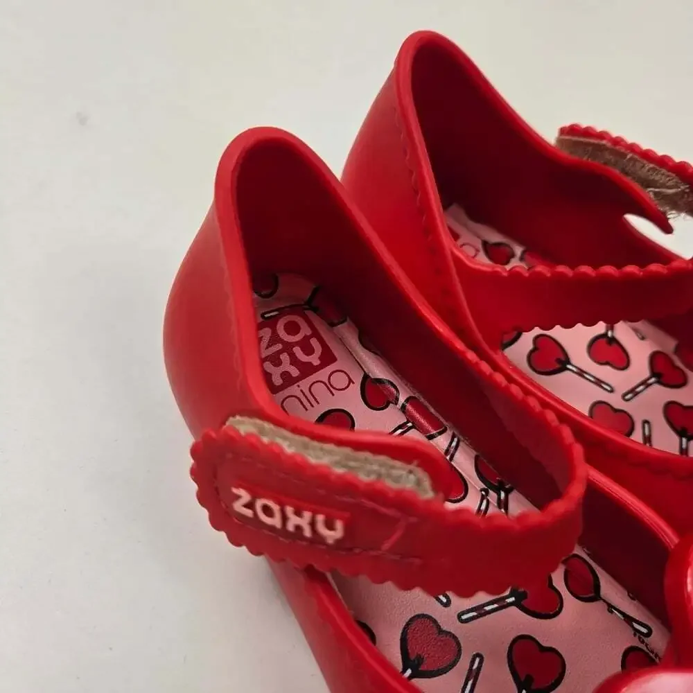 Zaxy 6 Toddler Red Heart Valentines Day Jelly Sandals Soft Special Occasion